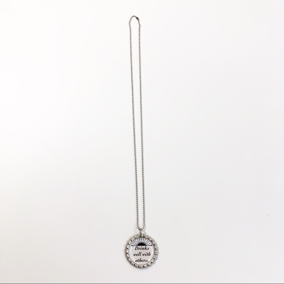 🌺3/$25 Bottle Cap Necklace Drinks Well Others NWT - Picture 3 of 5